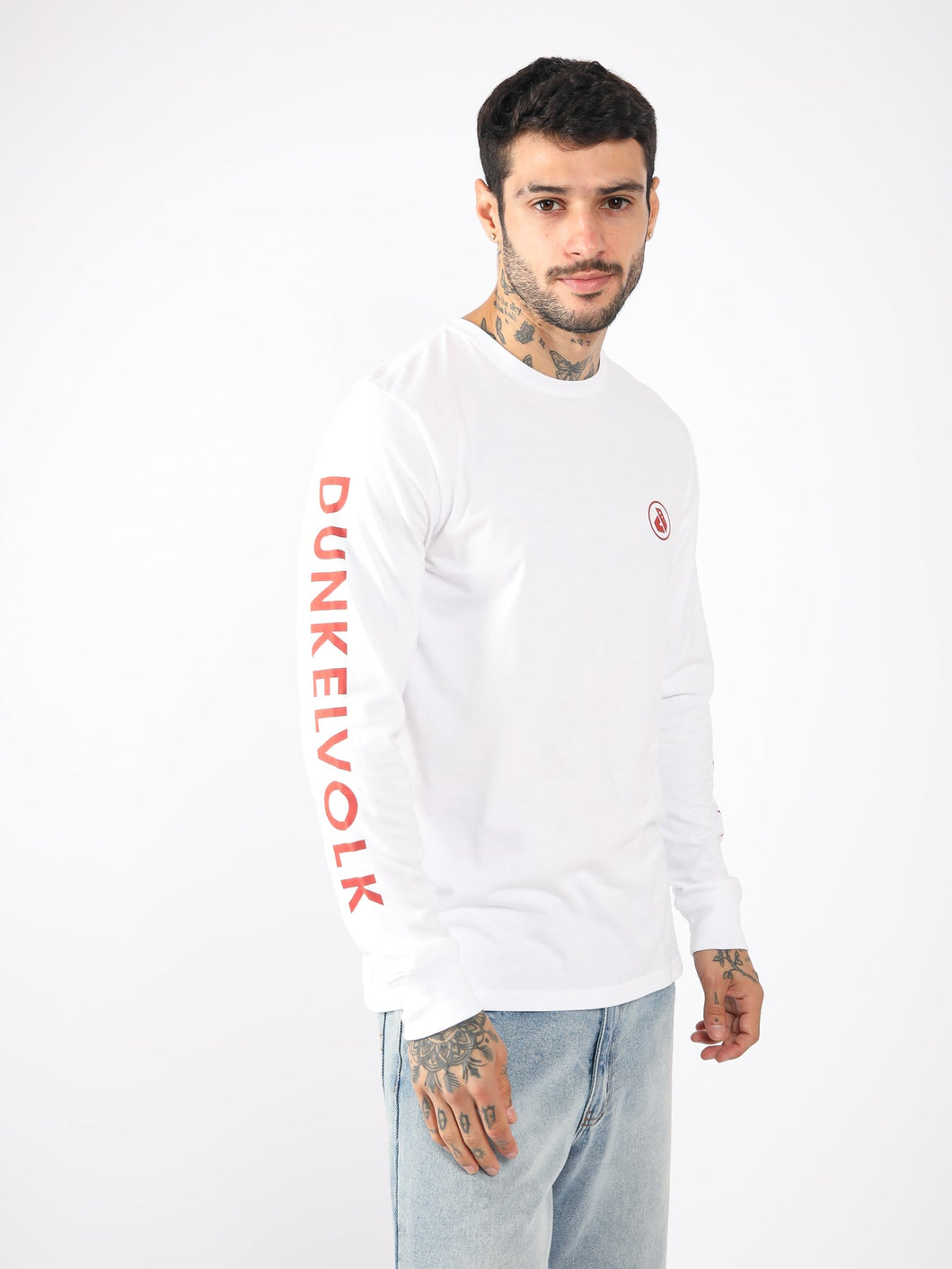 Polo para Hombre Dunkelvolk CLASSIC NEW LOGO ARMS LS WHT