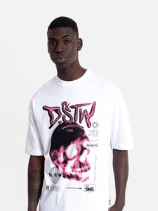 Polo para Hombre Dunkelvolk OVERSIZE GRAPHIC RED SKULL WHT